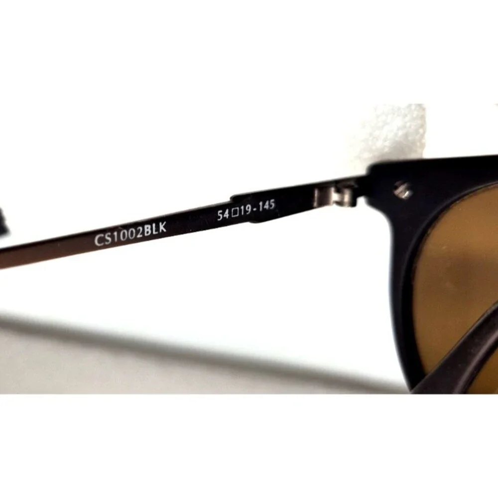 FOSSIL Jetstream CS1002BLK Women SUNGLASSES UV 54-19-145 Double Brow Cat Eye